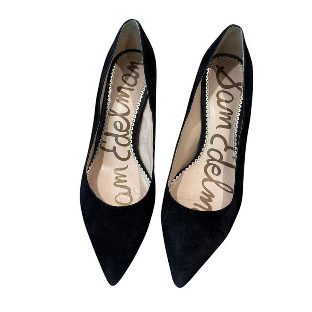 Sam Edelman Hazel Black Suede Pointed Toed Pumps Sz 8.5 womens